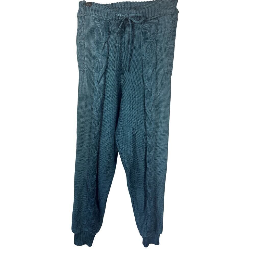 Urban Outfitters Teal Cable Knit Joggers